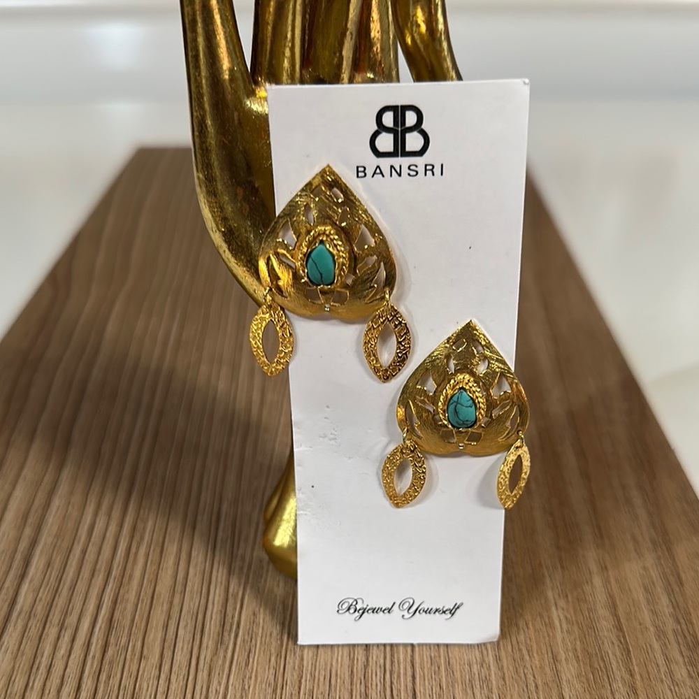 Gold and Turquoise Earrings